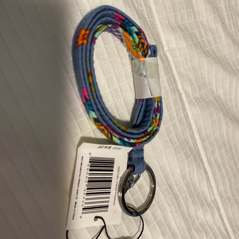 Vera Bradley Painted Medallion Colorful Patterned Lanyard with Keyring
